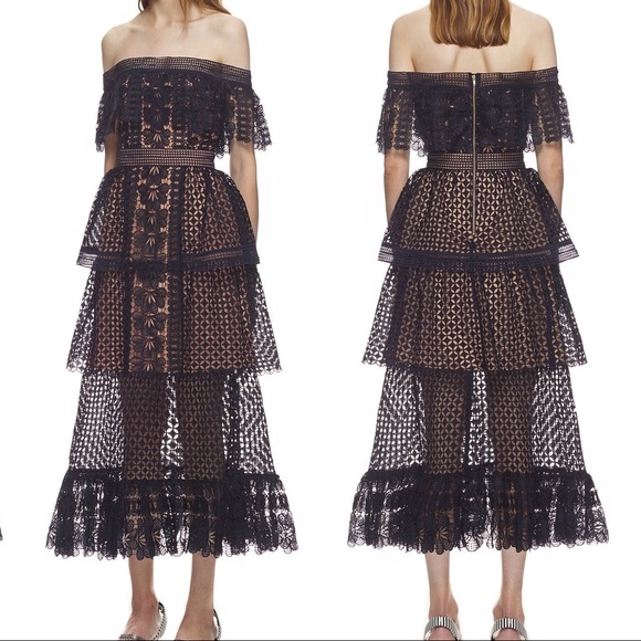 NWT Authentic Off Shoulder Guipure Dress UK 8 - Picture 5 of 6